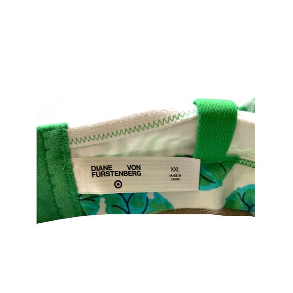 DVF For Target Geranium Leaf & Sea Twig Bralette Green Size XXL Boho Coastal - Picture 3 of 11